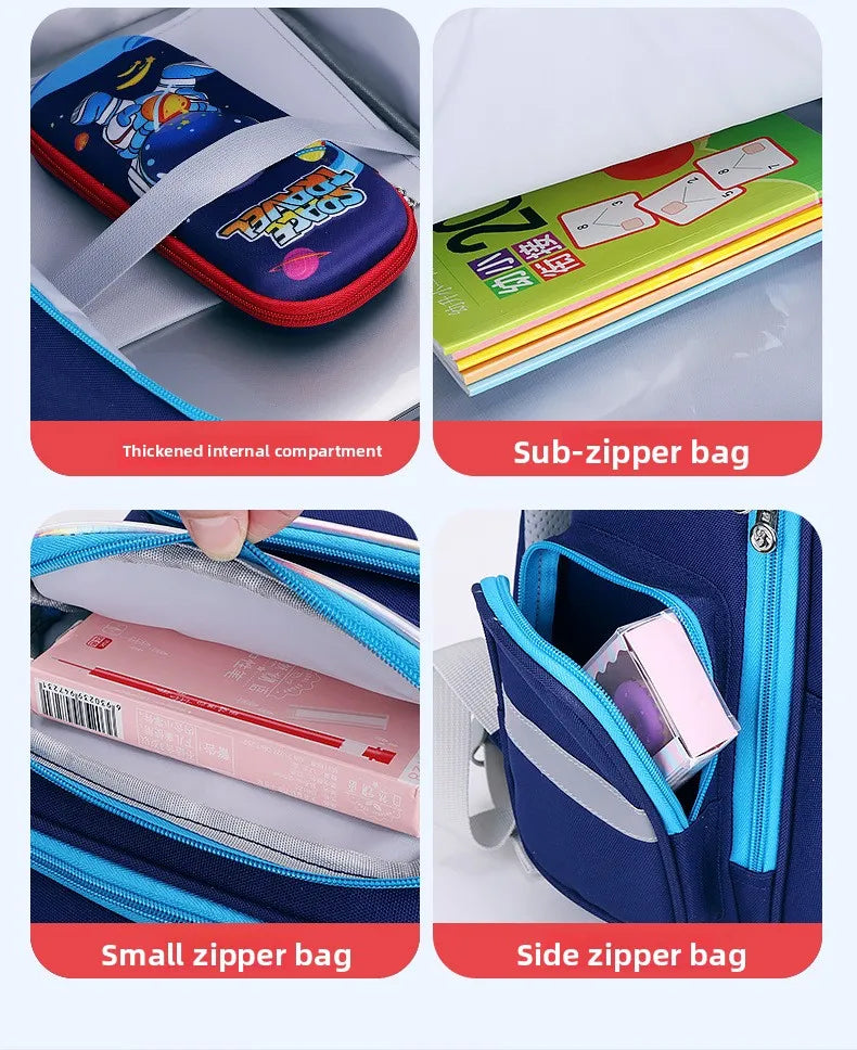 2025 New Design Large Capacity Ergonomic Teen School Backpack Waterproof Lightweight Spine Protection for Grades 1-3-6 Students