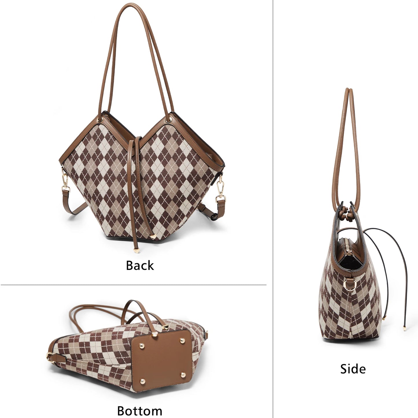 FOXER Brand Chic Women's Shoulder Bag 2026 New Spring Summer Luxury Design Female Handbag Purse Fashion Large Plaid Tote Bag