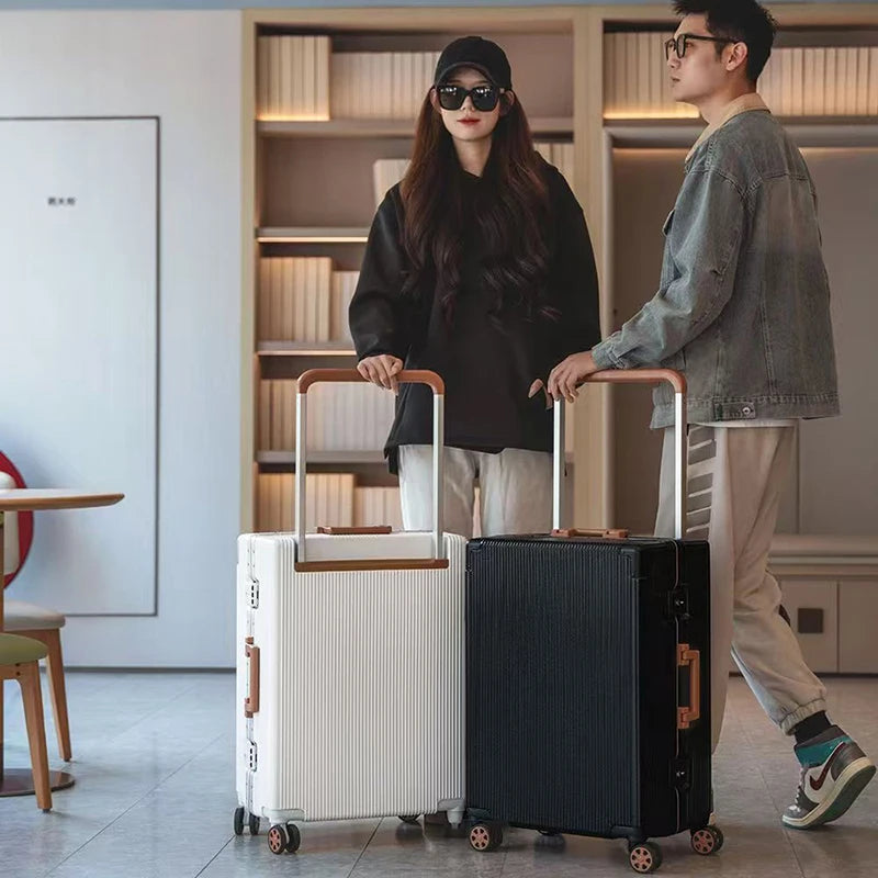 2025 New Wide Trolley Case Luggage Large Capacity 20/24/26 inch Plus Aluminium Frame ABS+PC Luggage Cabin Boarding Suitcase