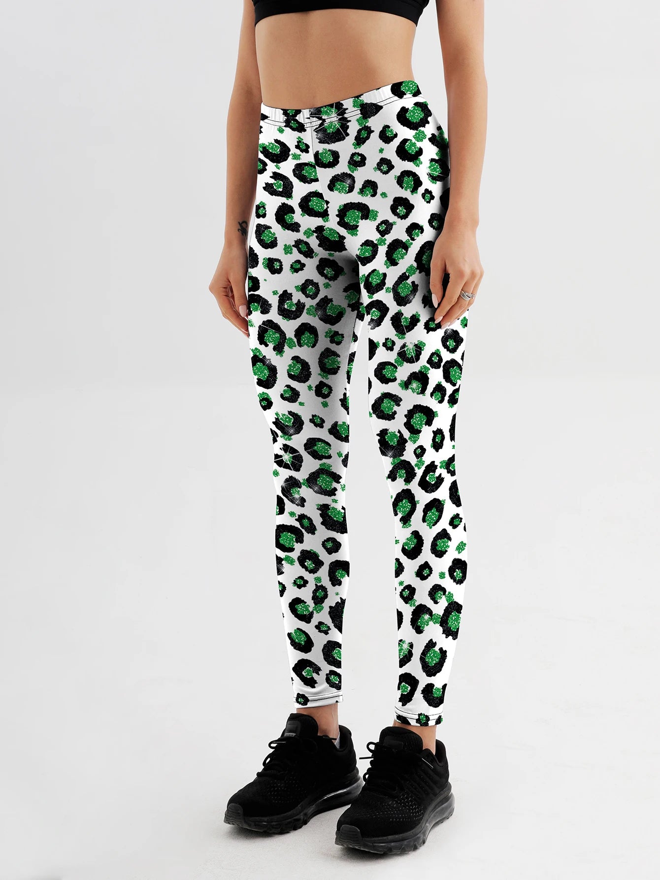 Women Leopard Printed Leggings For Fitness High Waist Gym Legging Push Up Workout Women Rendering circles Printed Leggings