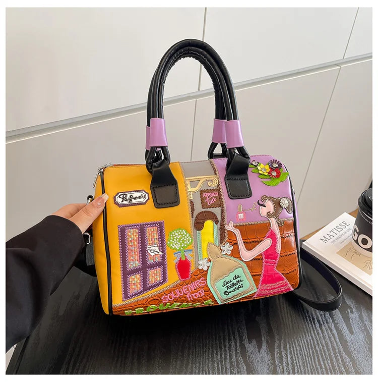 Design Patchwork Zipper 2026 Hot Sale Women's Bags Retro High Quality Women's Bags PU New Personality Stylish Shoulder Bags