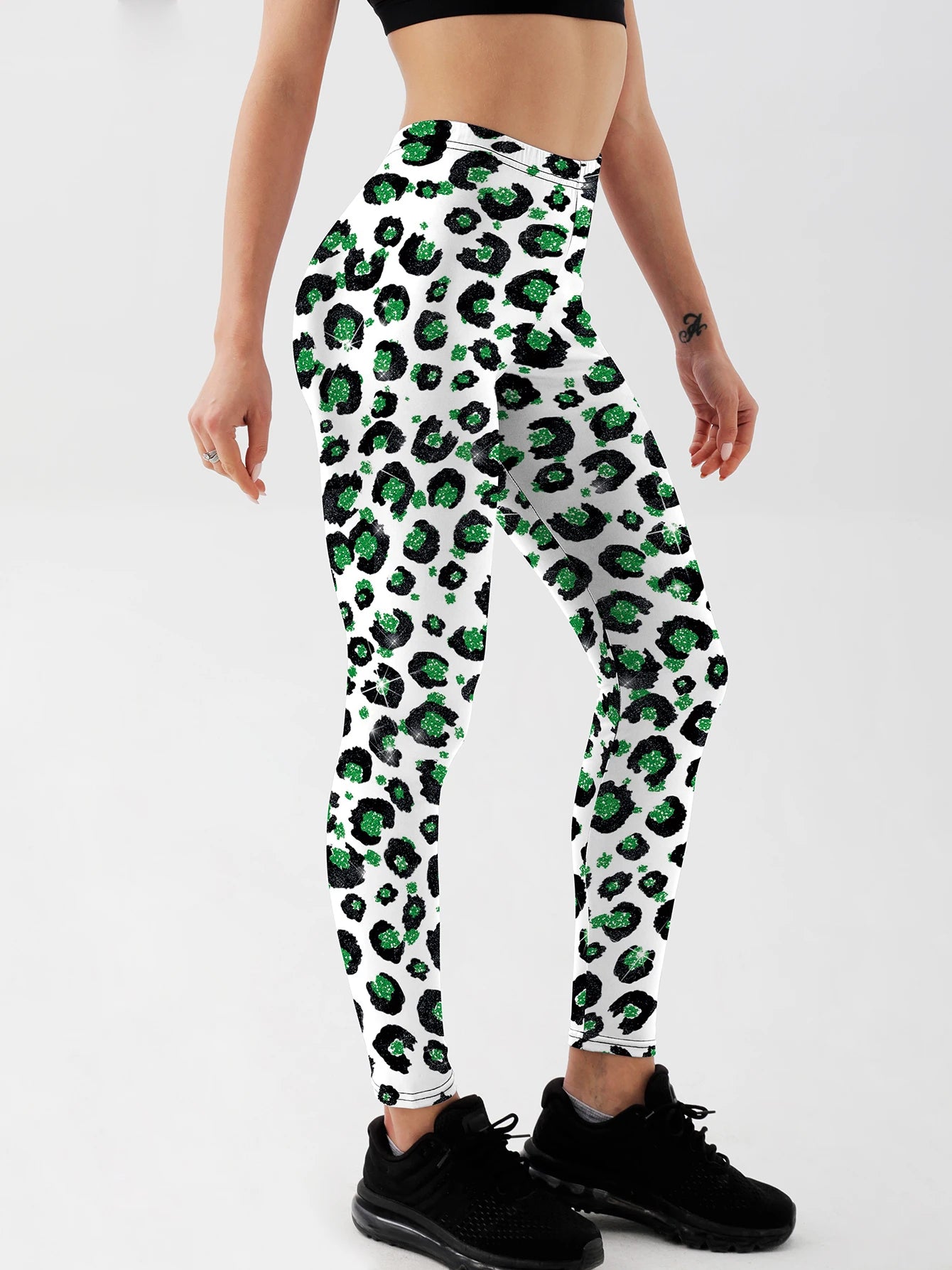 Women Leopard Printed Leggings For Fitness High Waist Gym Legging Push Up Workout Women Rendering circles Printed Leggings