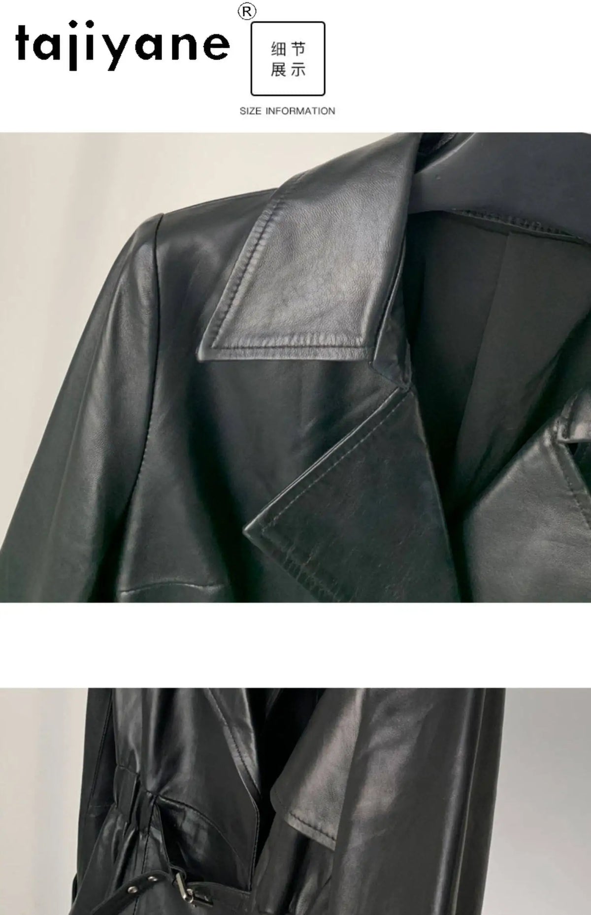 TAJIYANE Real Sheepskin Leather Jacket Woman Short Elastic Waist Suit Jacket Fashion Belted Coat Autumn Women Clothing 2026 가죽자켓