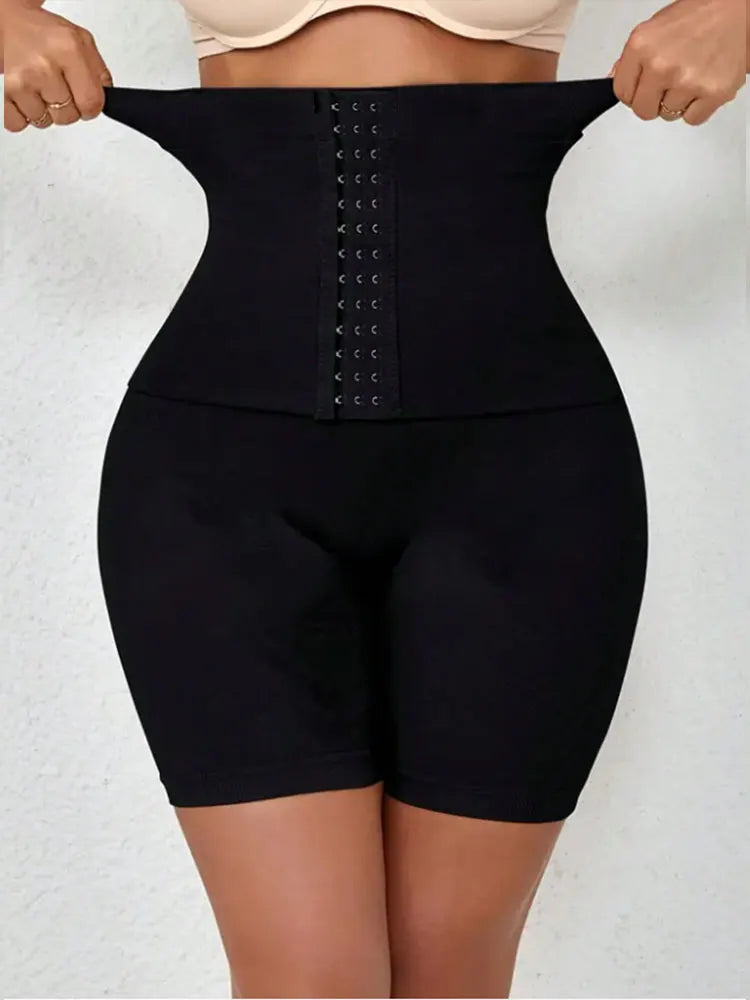 Women's Waist Trainer Buttoned Shorts High Waist Tummy Control Slimming Yoga Trousers Fitness Casual Sports Plus Size Leggings