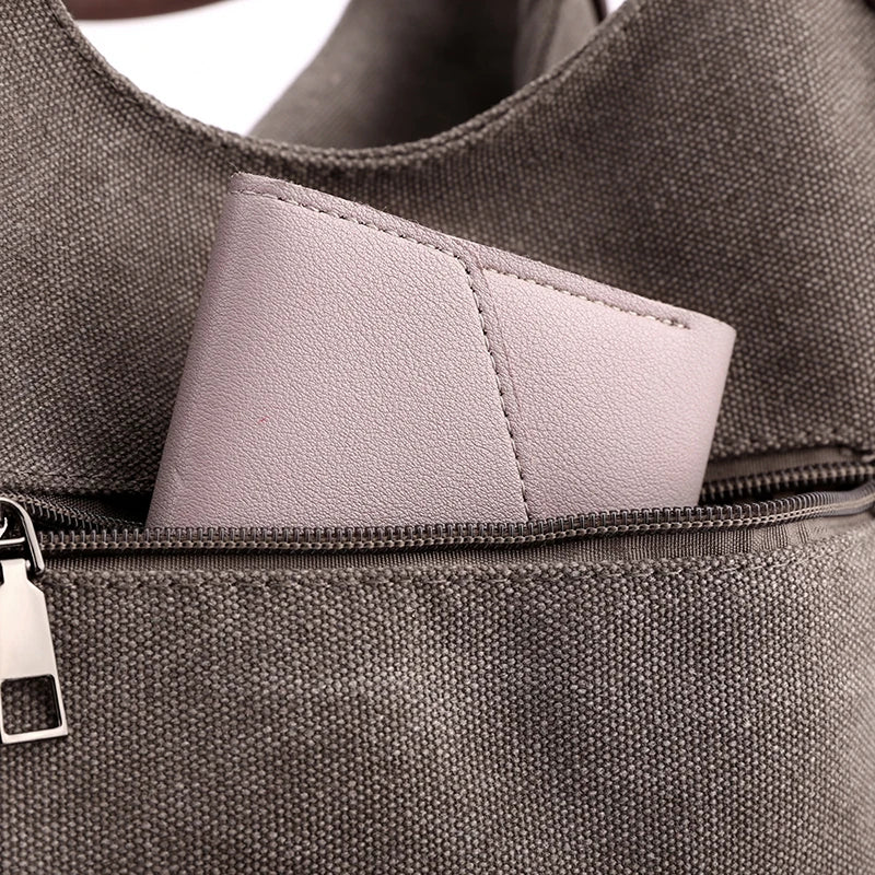 Canvas patchwork Female Top-Handle Bag Women Shoulder Bag Vintage Ladies Commuting Handbags