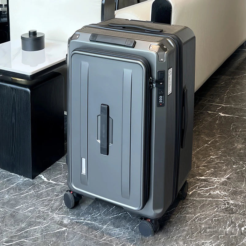 Side-Opening Suitcase 28 inch Large Capacity Expandable Luggage 24/26 Thickened Trolley Case 20 inch Boarding Box with 5 Wheels