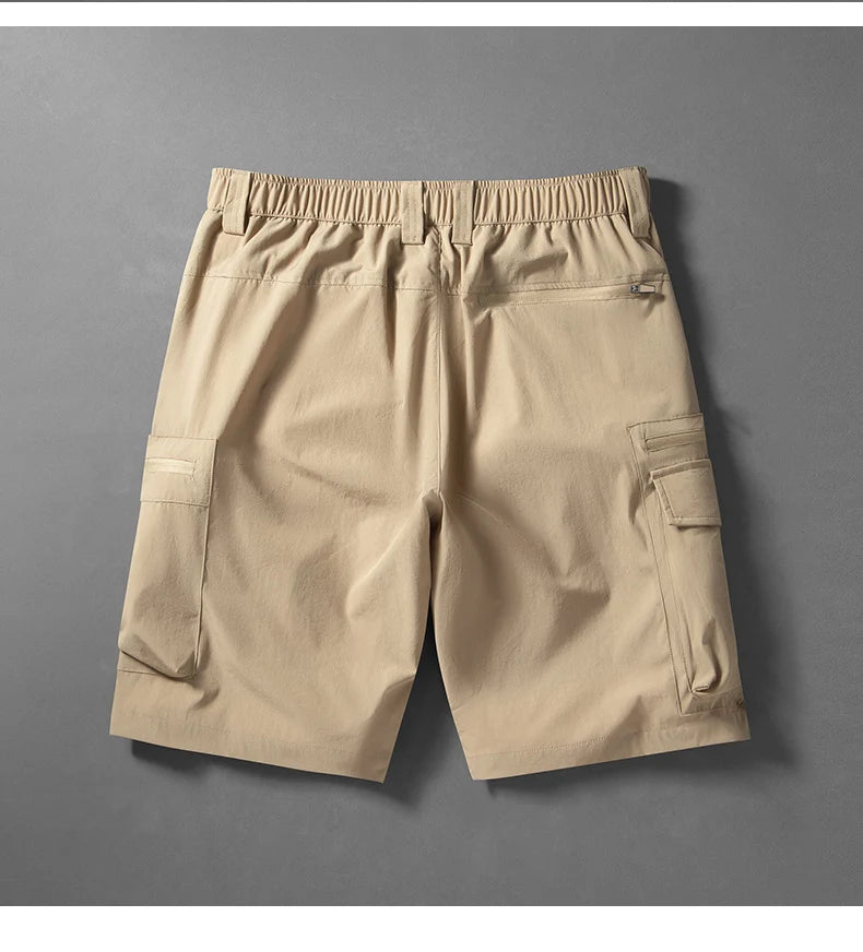 Men's Summer Ice Silk Loose Shorts Outdoor Sports Quick Dry Beach Casual Cargo Five-Point Pants Soft Breathable Daily Sports