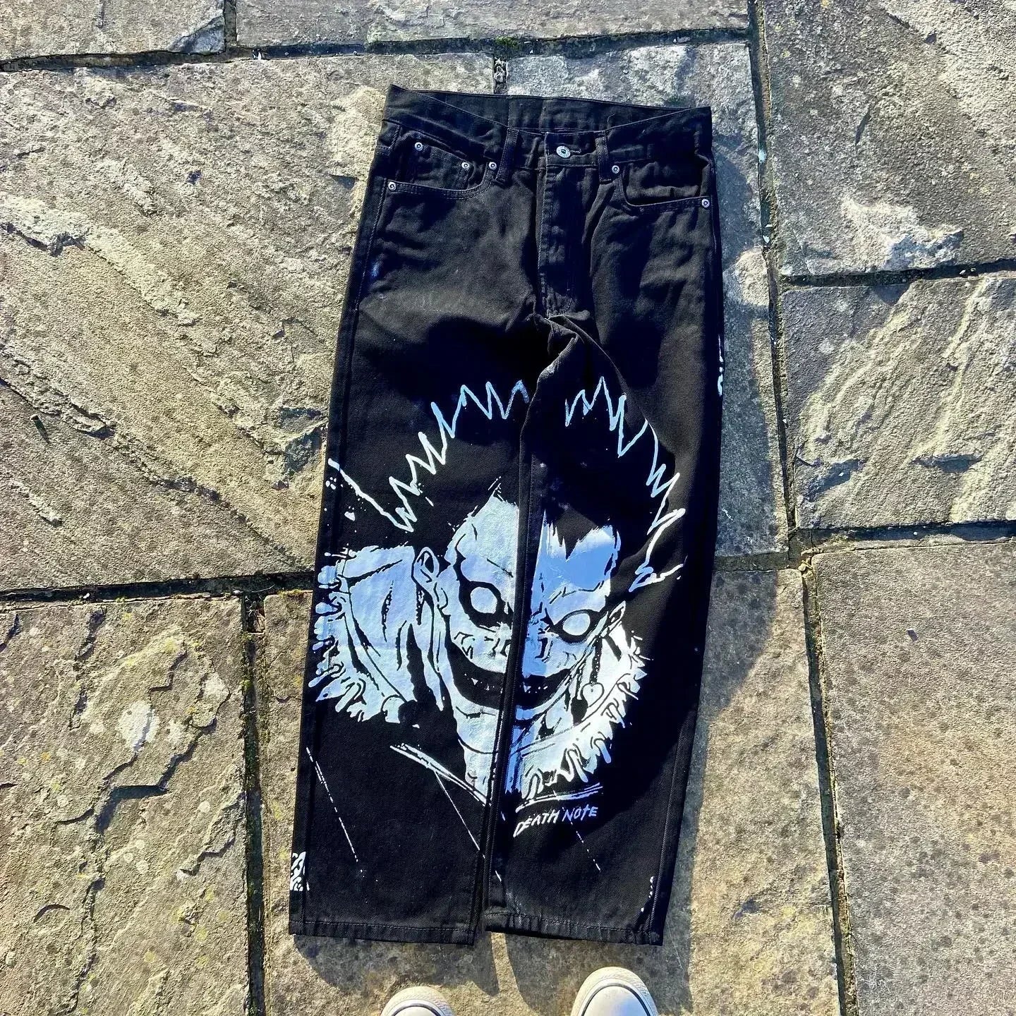 New Y2K Japanese Anime Cartoon Printing Men Loose Trend Jeans Street High Waist Women Pants Hip Hop Harajuku Men's Clothing