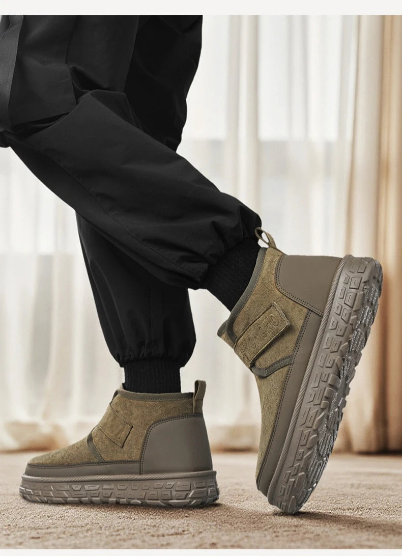 Mens Winter Snow Boots High Top Warm Comfortable Slip Resistant Shoes for Cold Weather
