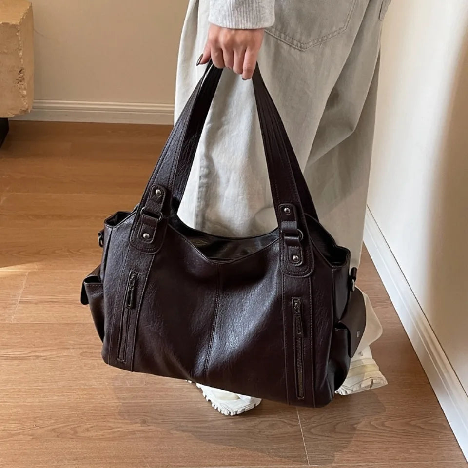 Daily Business Commuting Large Capacity Tote Hand Bags Soft Leather Shoulder Crossbody Bags for Women Handbags Sturdy Durable