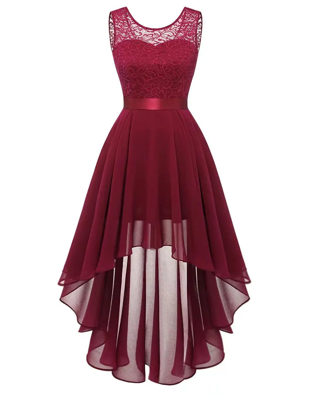 Sexy Lace Trim Chiffon Midi Dress Women's Party Dress Evening Dress Formal Dress Flared Hem Wedding Guest Dress Flowy A-line