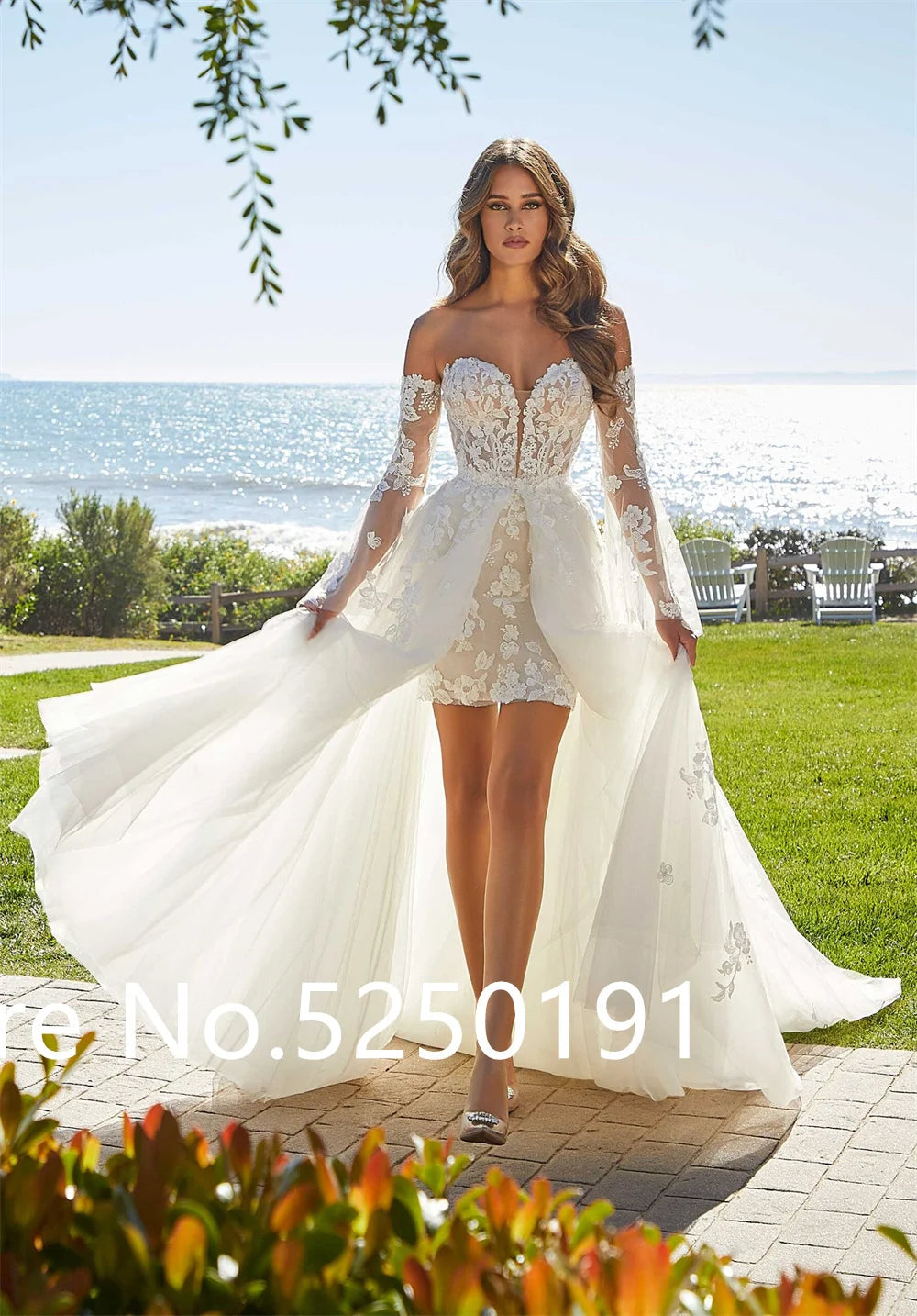 Popular Sweetheart Full Lace Short Shearth Wedding Dresses With Detachablt Train 2 In 1 Bridal Grown 2024 Rode De Morrie