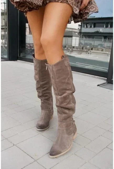 Hot Selling Retro Women Boot Large Size43Suede High Women Boot Winter Boot Women High Heel Allmach Knee Length Boots Botas Mujer