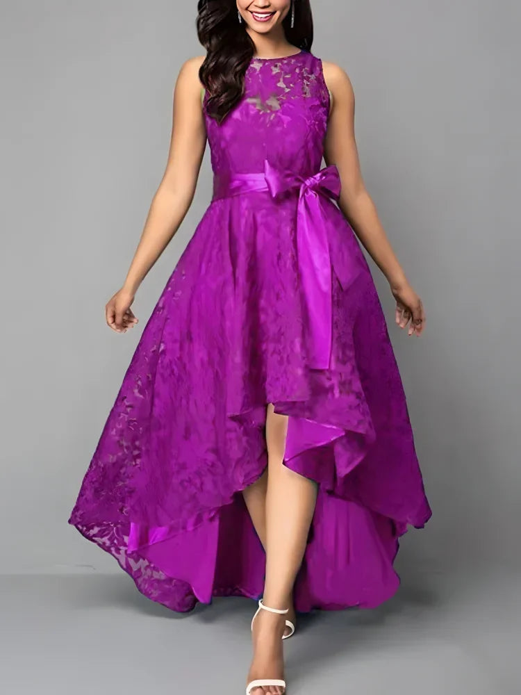 Women's Luxury Wedding Bridesmaid Dresses Elegant Lace Evening Sweet Party Dress Plus Size Slim High Waist Bow Maxi Dresses