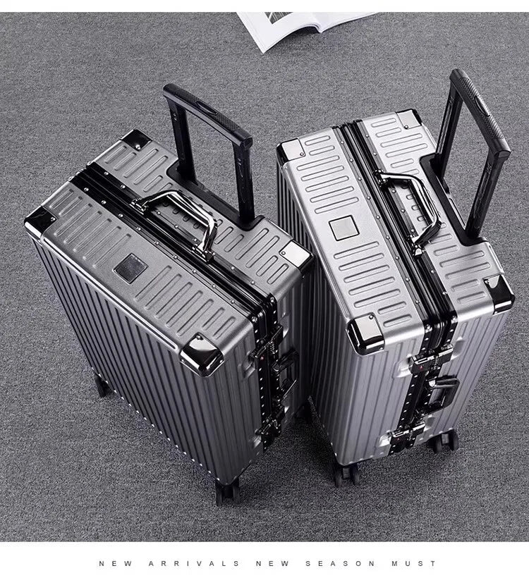 Aluminium Frame Suitcase Large-capacity Trolley Case Strong and Durable Password Cabin Bag Thickened PC suitcase 20/22/24/26/28