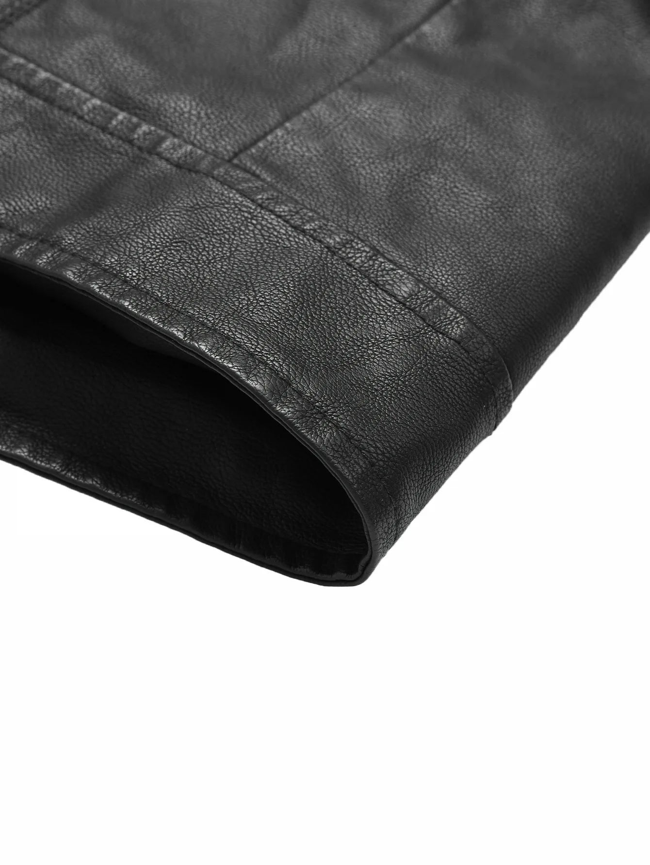 Men's Stand-Up Collar Leather Jacket, Simple and Versatile, Leather Material Gives a High-End Feel, Suitable for Office Commuting, Casual Gatherings with Friends, Autumn and Winter Styling, Street Wear, Leisure and Relaxation