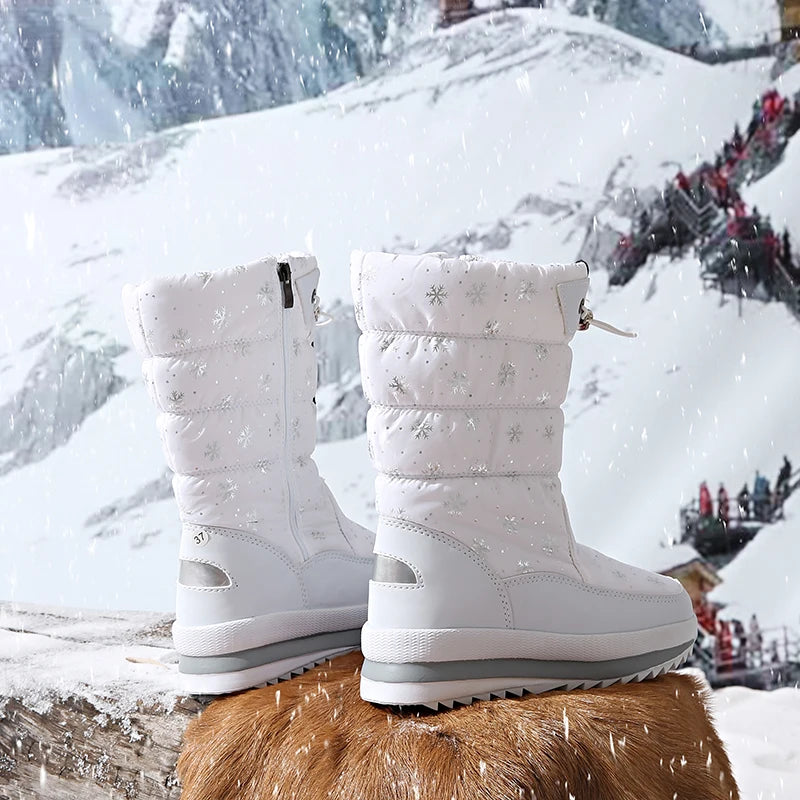 Autumn and Winter Cold-Proof Snow Boots for Men and Women, New Style, Fleece-Lined, Thickened, Non-Slip Cotton Shoes, Waterproof