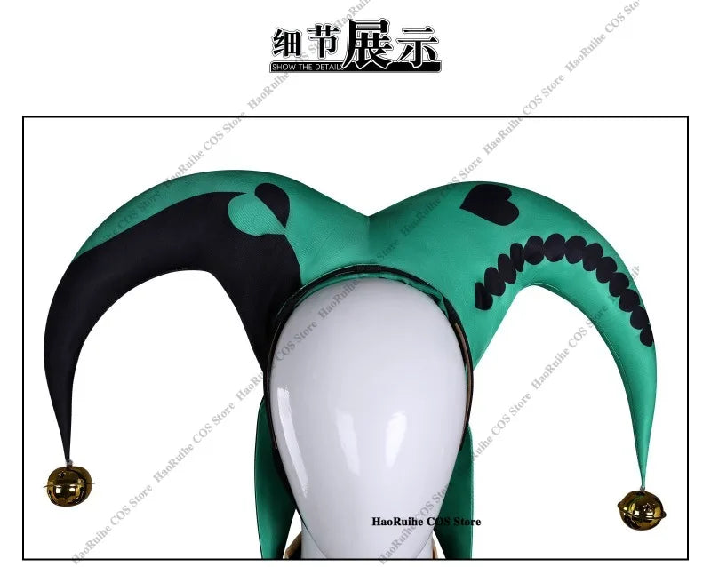 Hot The Freak Circus Pierrot Jester Harlequin Cosplay Costume Adult Clown Top Pant Wigs Joker Uniform Halloween Costume Carnival