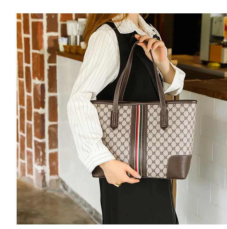 New Fashion Women's Tote Bag Trend Brand Retro Printed Shoulder Bag Large Capacity Elegant Commuter Bag Designer Luxury Handbag