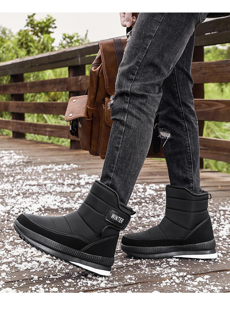 New Men's Winter Boots Warm Plush Snow Boots High Quality Waterproof High-Top Men's Ankle Boots Outdoor Men Hiking Boots Sneaker