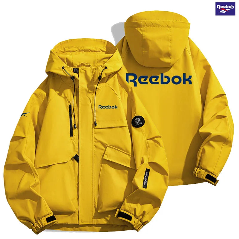 Reebok Men's Waterproof Jacket - Outdoor Hiking and Camping Windproof Hooded Softshell Zipper Coat - Suitable for Both Men and W