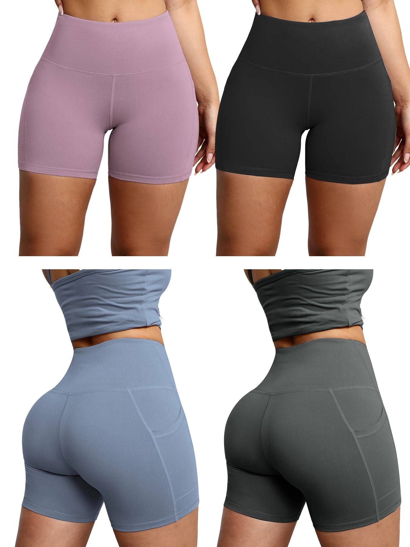 Summer Soft Yoga Shorts With Pocket Buttock Lift Gym Leggings Women High Waist Sports Shorts Women Running Workout Shorts