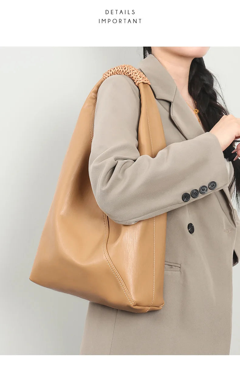 YANATARI Female Genuine Leather Bag Large Capacity Handbags Shoulder Bag Big Tote Bags for Women Shopping Bag Large Luxury Bag