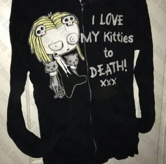 Woman Clothing Halloween Hoodies Women Sweatshirts Y2k Hooded Shirt Harajuku Zip Hoodie Goth Blouse Autumn Womens Clothing Anime