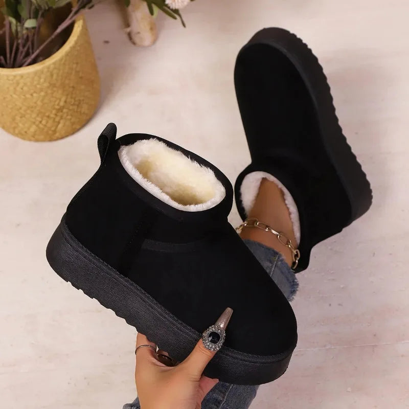 Real Sheepskin Wool Low-cut Warm Comfortable Shoes Women Fashion Short Shoes 2025 New Winter Warm Boots Fur Ladies Snow Boots