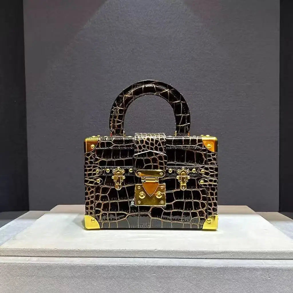 Luxury Brand New Handbag Gradient Color Leather Lizard Pattern Crossbody Box Bags for Women Sac À Main Femme