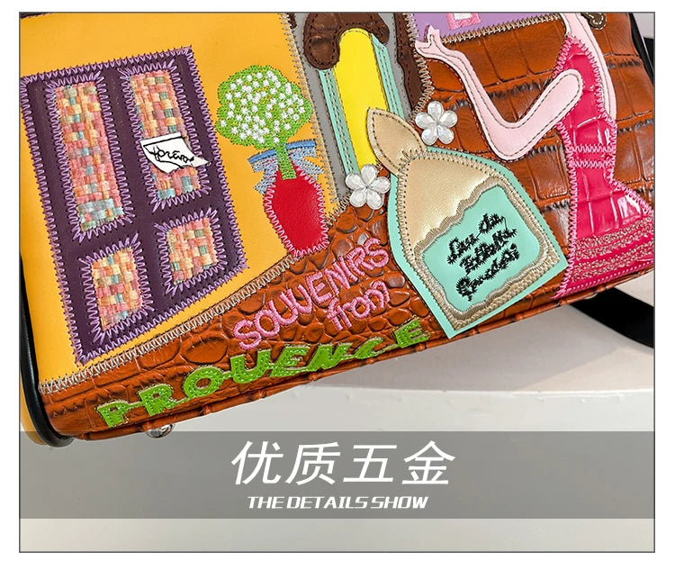 Design Patchwork Zipper 2026 Hot Sale Women's Bags Retro High Quality Women's Bags PU New Personality Stylish Shoulder Bags