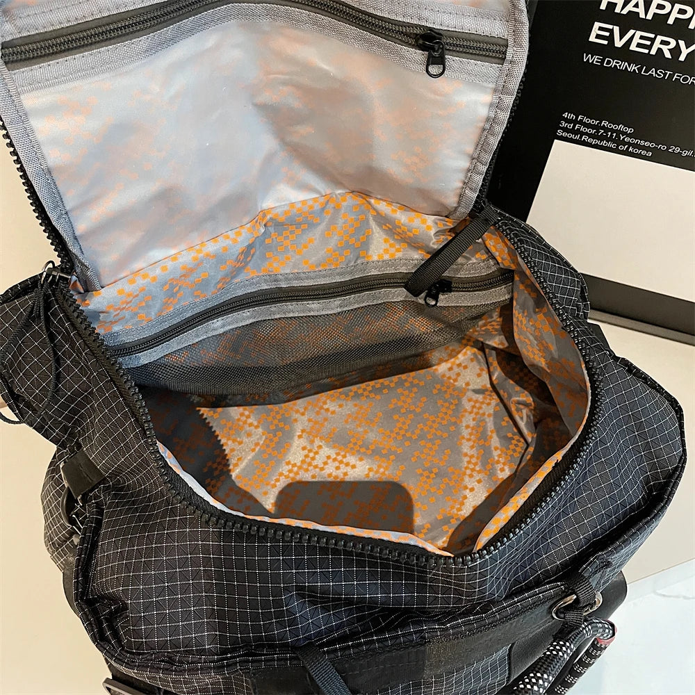 Geometric Design Travelling Shoulder Crossbody Gym Bags For Women Wet and Dry Separated Large Capacity Shopper Handbag For Sport