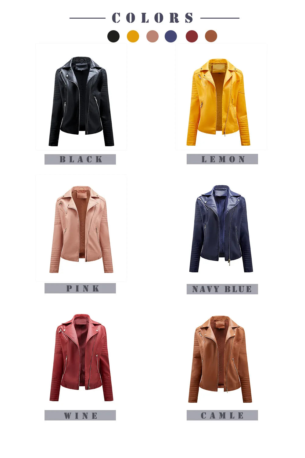 Spring and Autumn short women's leather jacket, Slim lapel biker suit, oblique zipper jacket women's coat