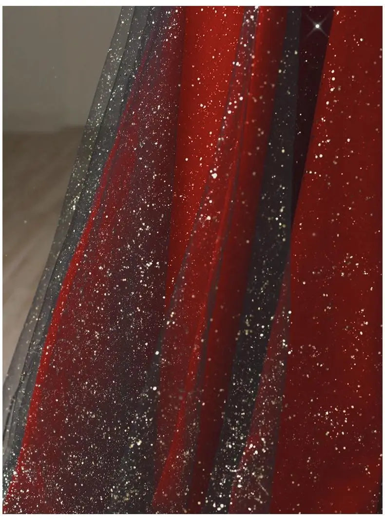 Toasting Dress Bridal Evening Dresses 2026 New Red Wedding Dress High-End Off-shoulder Wedding French Engagement Dress for Women