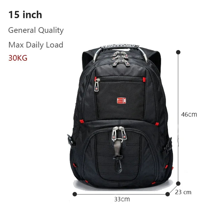2026 Swiss-Multifunctional bags Durable 17 Inch Laptop Backpack, Travel Bag,College Bookbag,USB Charging Port,Water Resistant