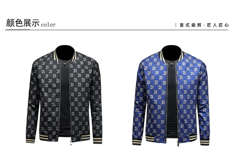 Luxury Letter Printed Baseball Jacket Men Autumn Winter Bomber Jacket Men Casual Business Windbreaker Coat Men Clothing 2025