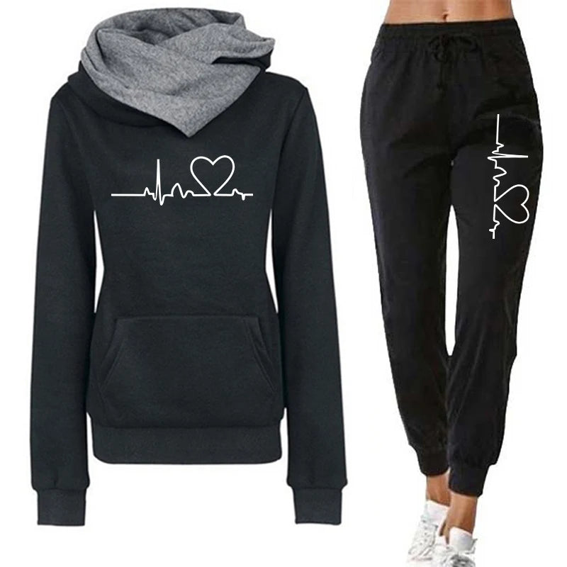 Jogging Hoodies Autumn Winter Quality Women's Tracksuit Casual Print Single Sport Pants Comfort Outdoors Daily Gym Woman Fashion