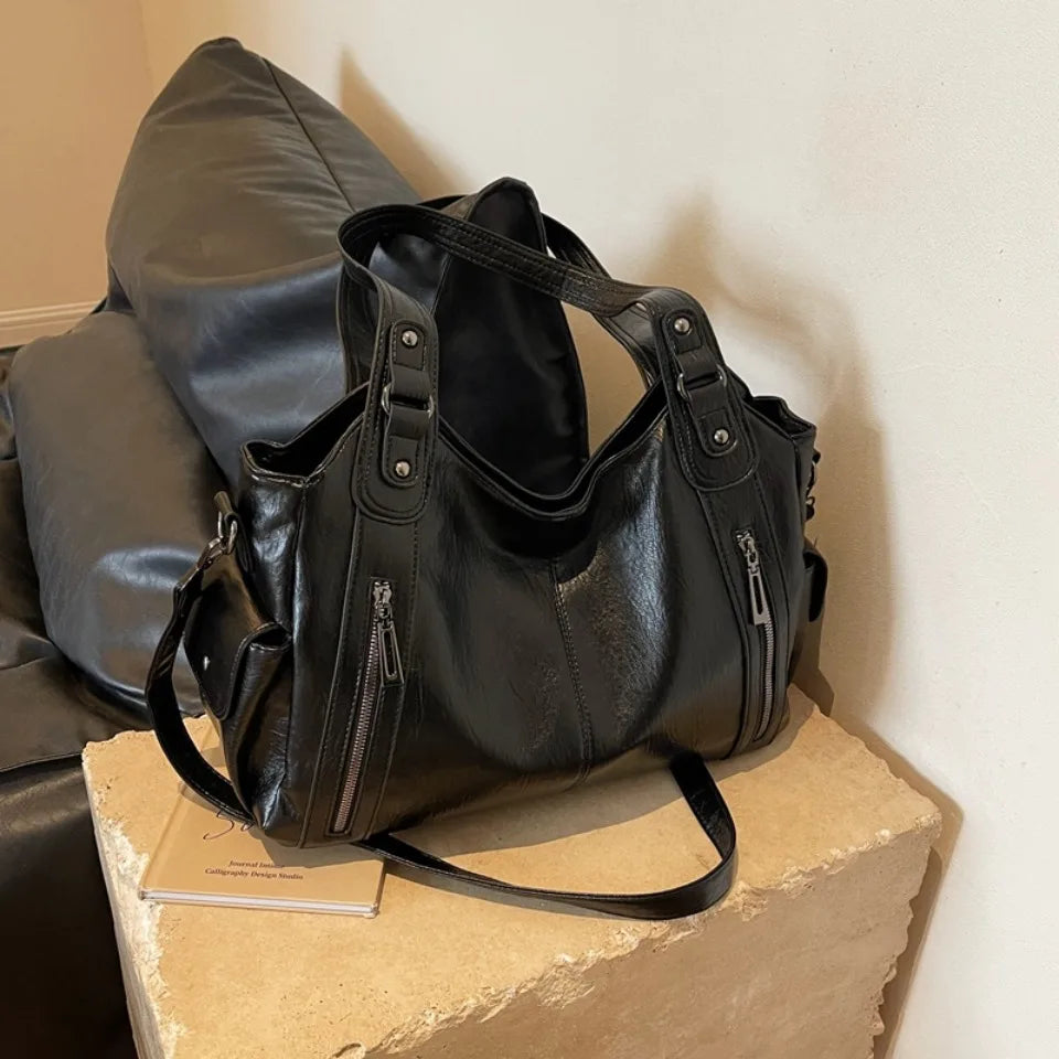 Daily Business Commuting Large Capacity Tote Hand Bags Soft Leather Shoulder Crossbody Bags for Women Handbags Sturdy Durable