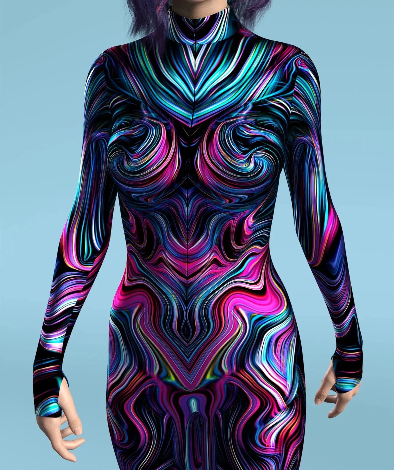 Women's Gothic Y2k Sexy Cool Dark Skull Suit Mechanical Armor Bodysuit Role Play Suit Robot Costume Party Performance Tights
