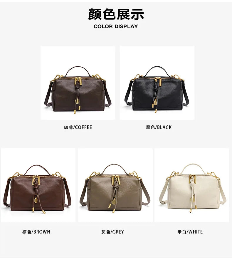 YANATARI Luxury Handbags Female Crossbody Bags Shoulder Bag Women Bags New Fashion 2026 Genuine Cowhide Leather Satchel