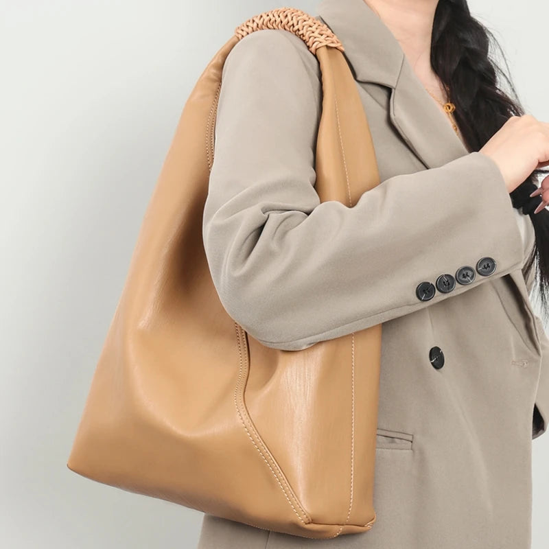 YANATARI Female Genuine Leather Bag Large Capacity Handbags Shoulder Bag Big Tote Bags for Women Shopping Bag Large Luxury Bag
