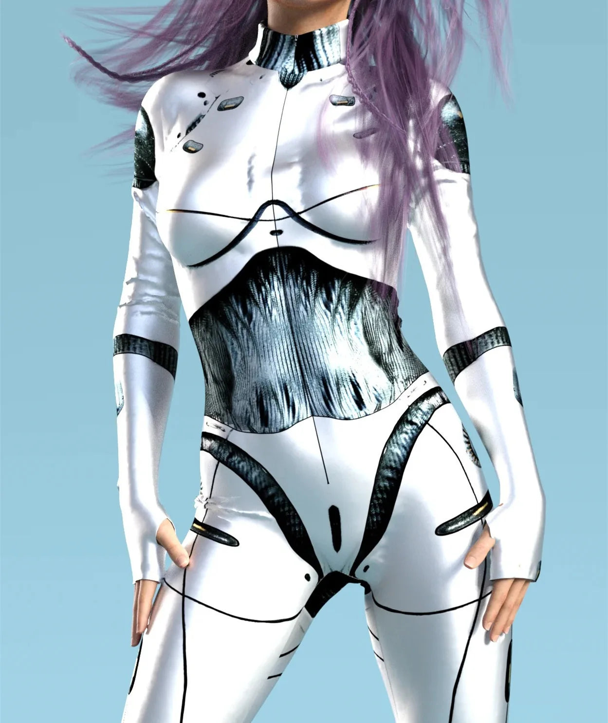 Women's Gothic Y2k Sexy Cool Dark Skull Suit Mechanical Armor Bodysuit Role Play Suit Robot Costume Party Performance Tights