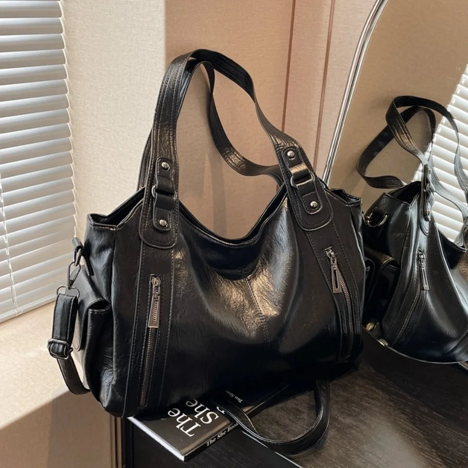 Daily Business Commuting Large Capacity Tote Hand Bags Soft Leather Shoulder Crossbody Bags for Women Handbags Sturdy Durable