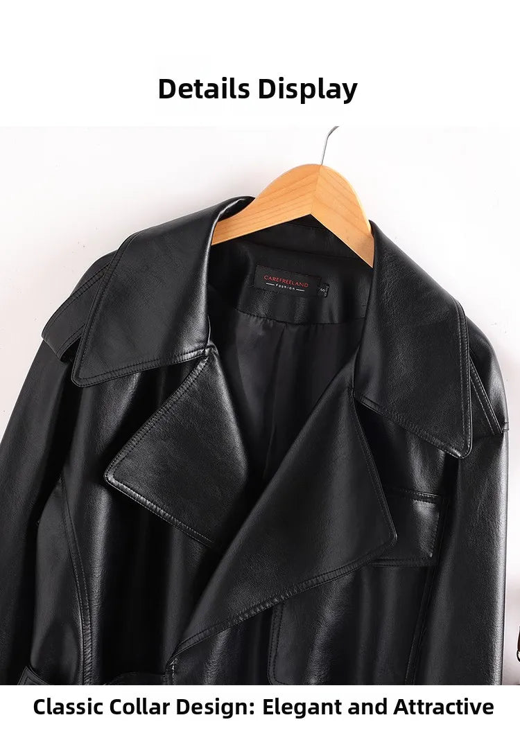 Ning Genuine Leather Jacket Women's Short Style 2026 New Autumn Loose Casual Motorcycle Fashion Sheepskin Coat