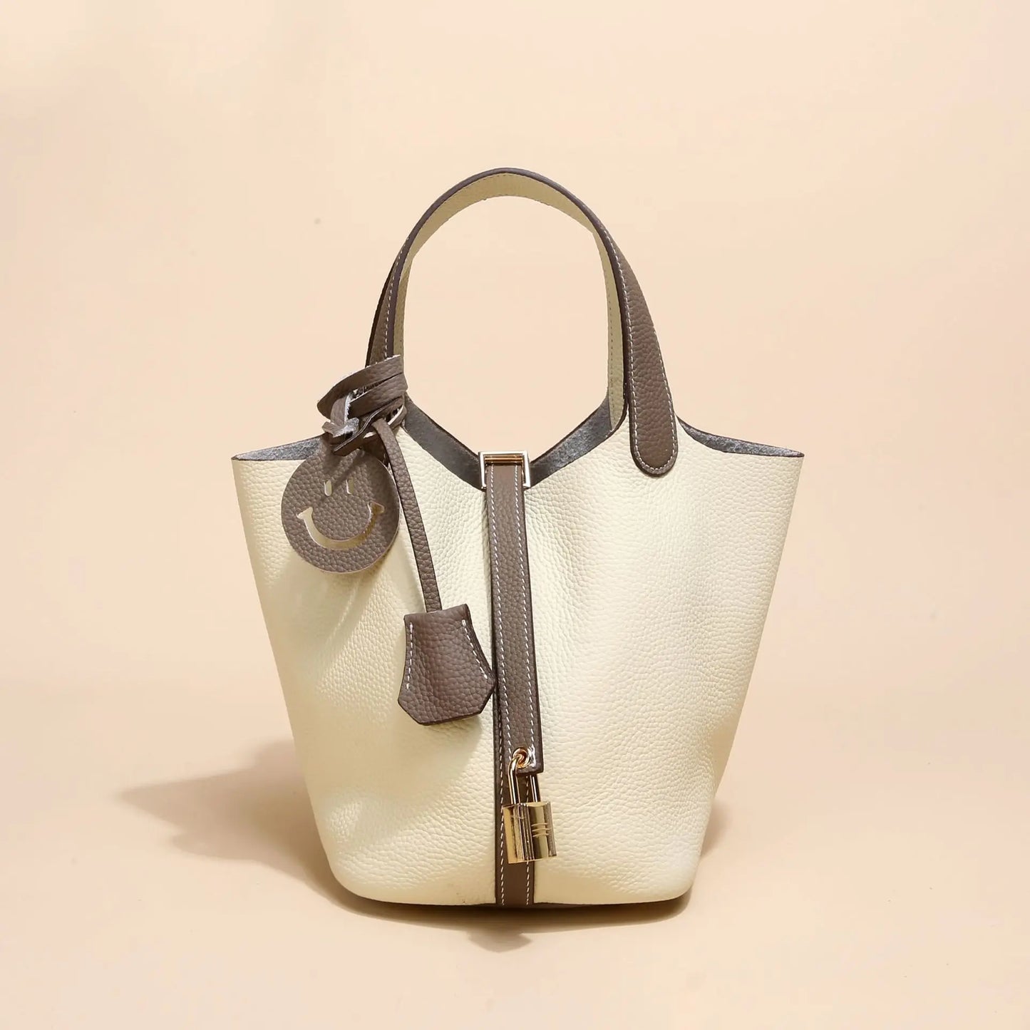 Fashion Classic Womens Bucket Bags Leather Lady Hand Bags High Quality Genuine Leather Luxury Ladies Top Handle Handbags