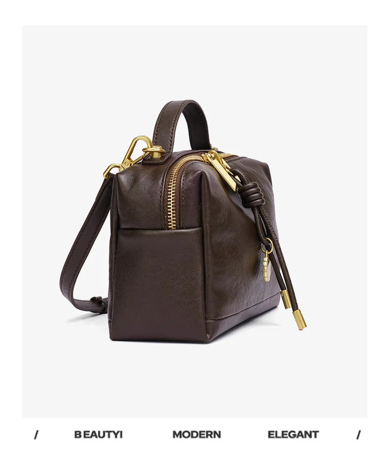 YANATARI Luxury Handbags Female Crossbody Bags Shoulder Bag Women Bags New Fashion 2026 Genuine Cowhide Leather Satchel