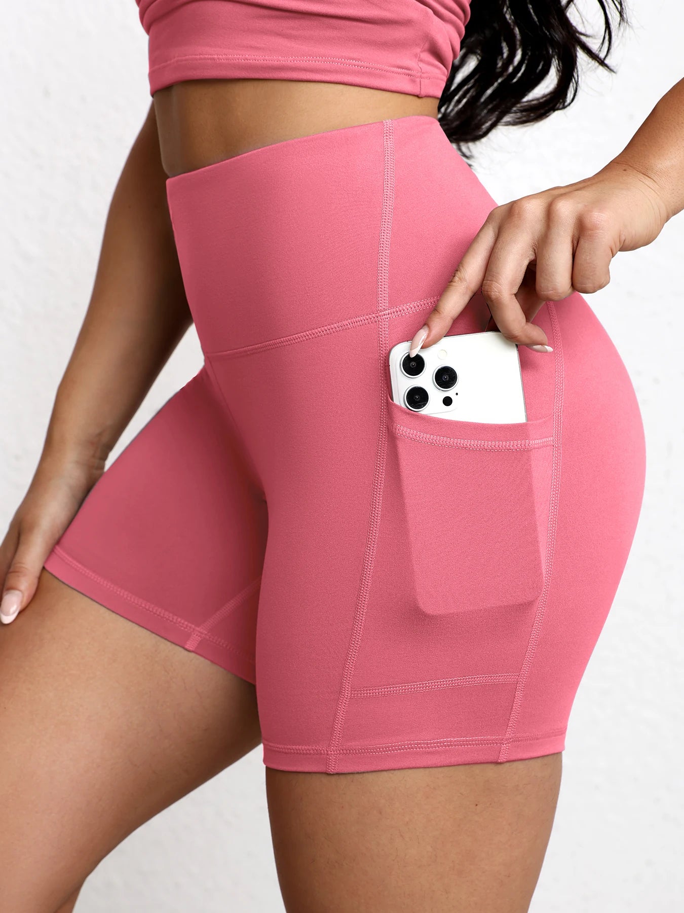 1/3pcs Women Fitness Sexy Short With Pocketed Yoga Legging Shorts Hip LiftTight Sports Shorts Quick Drying Cycling Workout Gym