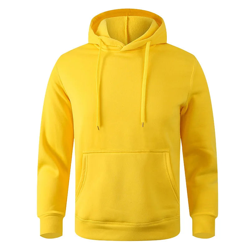 Winter Solid Color Men Hoodies Fleece Warm Mens Sweatshirt Fashion Men Fleece Warm  Sweatshirt