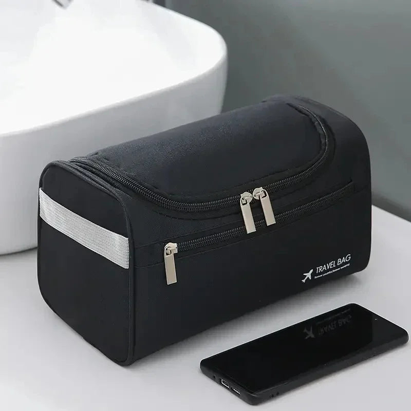For Traveling Large Cosmetic Bag Leather Toiletry Bag for Men Women Dopp Kit Mens Hanging Toiletry Bag