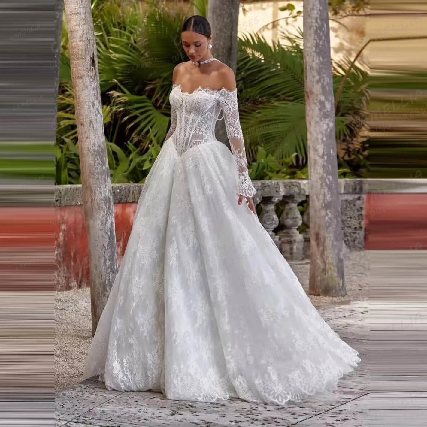 Luxury Wedding Dresses Women's A Line Lace Sweetheart Off Shoulder Long Sleeve Bridal Gowns Vestidos De Novia Customized 2026